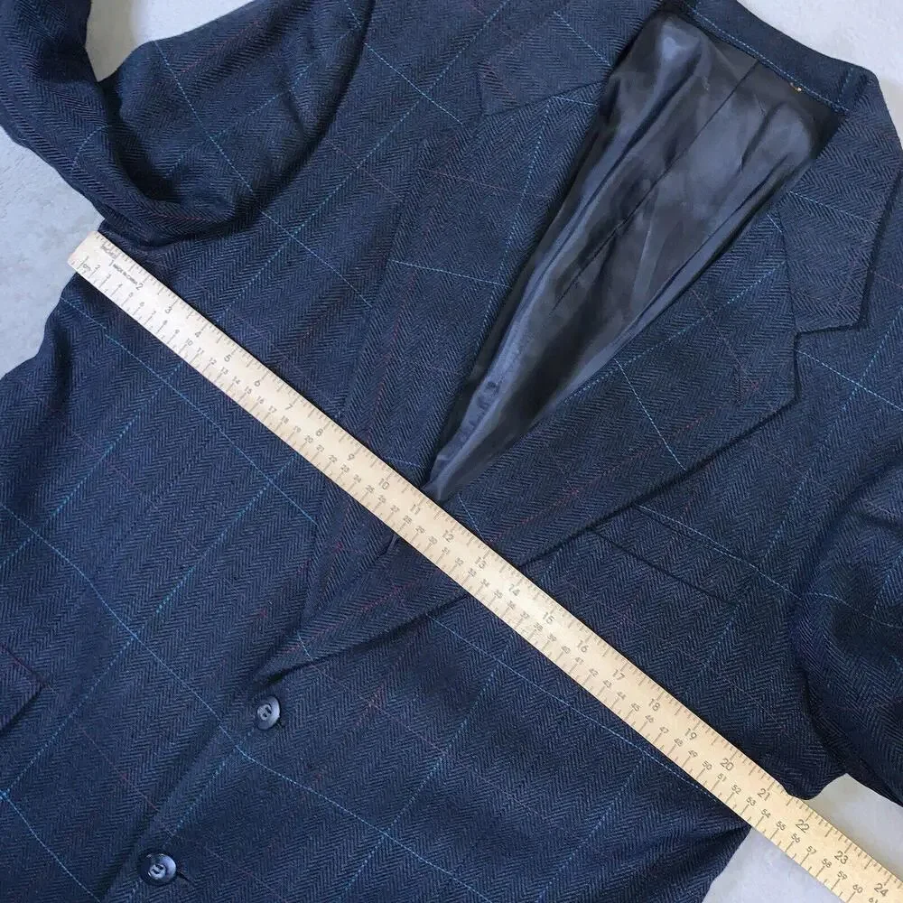 42L Kuppenheimer USA Vintage 2 Button Wool Tweed Blazer Sport Coat Houndstooth‎